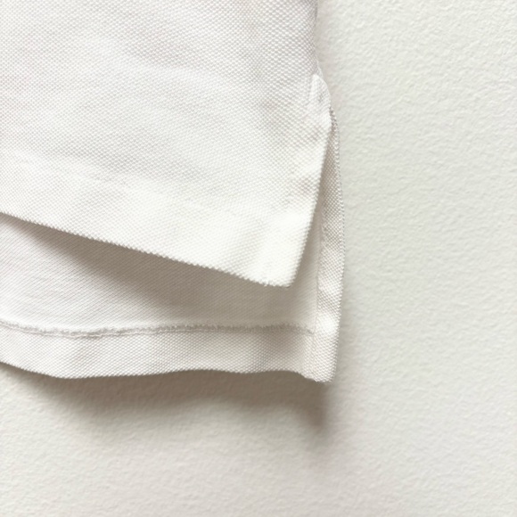 Polo Ralph Lauren Boxy Fit Cropped Polo Shirt Size‎ Large White Pique Cotton - Picture 6 of 11